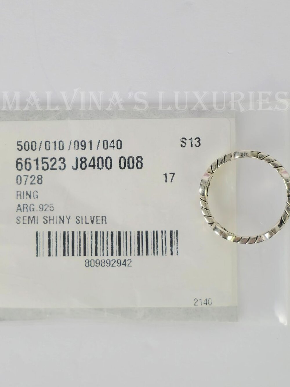 GUCCI RING STERLING SILVER GG LOGO MONOGRAM CHAIN BAND UNISEX sz 17 US 8 - Picture 15 of 16
